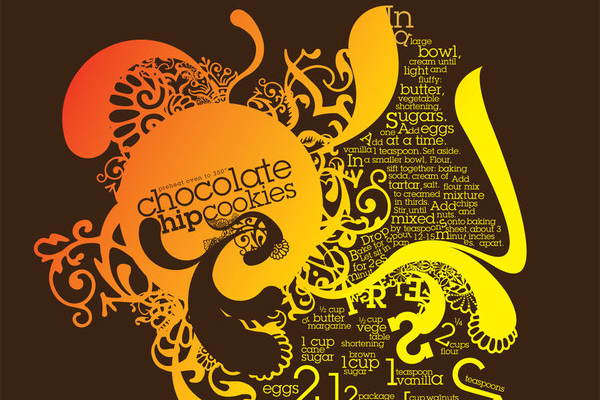 chocolate chip cookies typography poster
